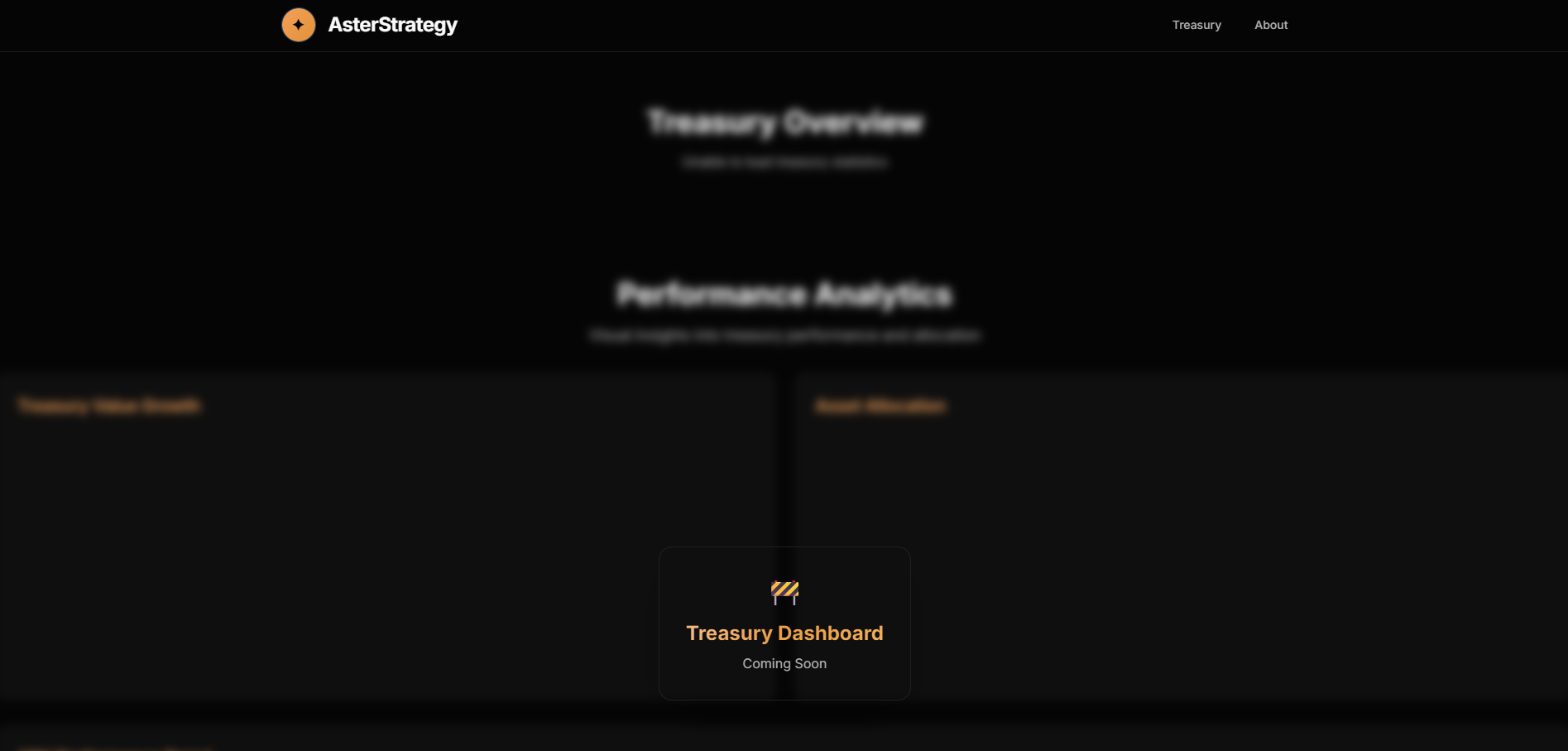 AsterStrategy Treasury Dashboard